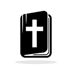 Bible book icon. Vector illustration. Christian church book