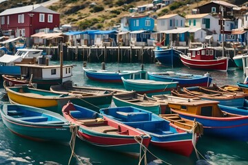 Obraz premium boats in the harbor of island