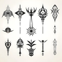black and white tribal tatto in a set design