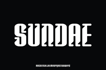 Abstract rounded decorative alphabet display font vector. Creative friendly experimental typography