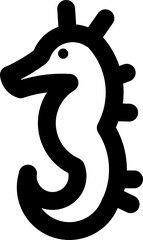 Simple silhouette of a seahorse