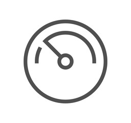 Speedometer related icon outline and linear vector.