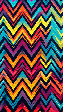 Zigzag Colorful modern hand drawn trendy abstract pattern