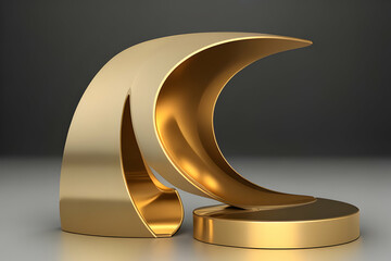 3D Style of art golden sculpture 