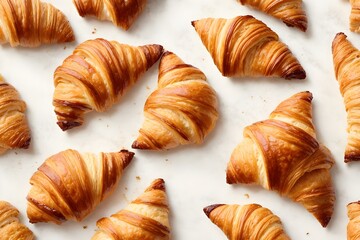 Croissants on a white background. 