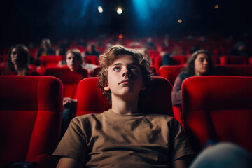 Youthful Spectator at the Movie House