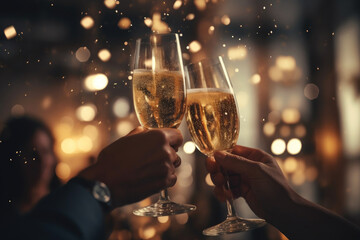 Romantic Cheers with Champagne
