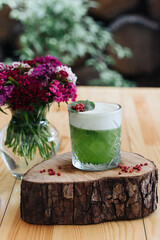 Close-up shot of a Basil Smash cocktail
