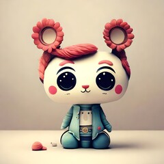 funny clown with a toy