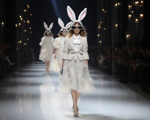 Rabbit Fashion model walking the runway