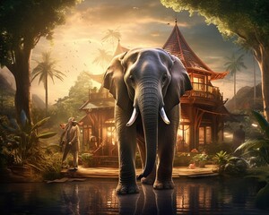 Elephant Real estate agent facilitating property transactions