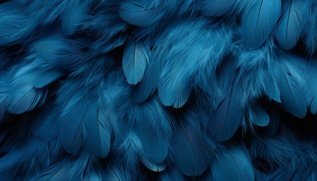 Intricately detailed digital art featuring vibrant blue bird feathers on textured background