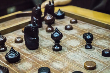Close-up Thai Chess (Makruk) is a sport of Thailand, Brain Games, Indoor sports.