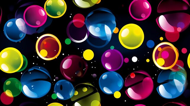 simple flat bubbly tiled illustration - multiple colored small cool bubbles - good as a tiled pattern or a fancy wallpaper