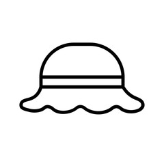 Hat Icon and Illustration in Line Style