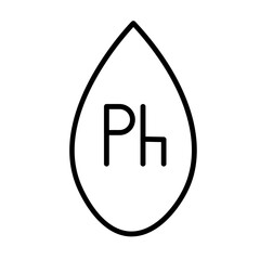  pH Water Icon and Illustration in Line Style