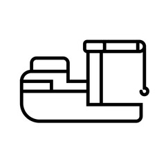Fishing Vessel Icon and Illustration in Line Style