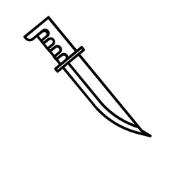 Knife Icon and Illustration in Line Style