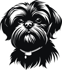 silhouette character shih tzu dog,cute logo.