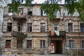 Destroyed houses in Ukraine