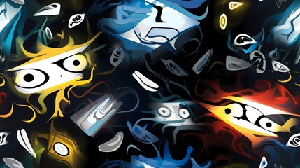 abstract wallpaper design, darker focus, eye-like objects, tiled, perfect as a fancy deskop background