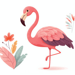 Cute flamingo vector illustration, seamless pattern, textile graphic, wallpaper designs