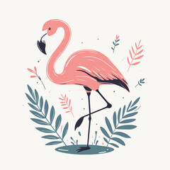 Cute flamingo vector illustration, seamless pattern, textile graphic, wallpaper designs