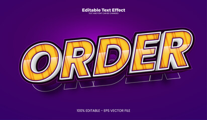 Order editable text effect in modern trend style