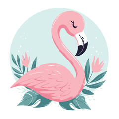 Cute flamingo vector illustration, seamless pattern, textile graphic, wallpaper designs