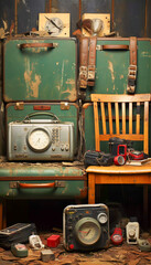 Grunge background, rusty vintage style, Generative AI