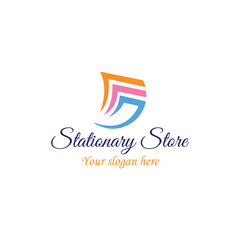 Fototapeta na wymiar stationary shop logo design vector