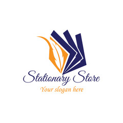 Fototapeta na wymiar stationary shop logo design vector