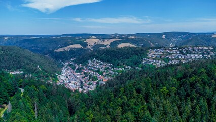 Fototapeta na wymiar View of Triberg, a city in the Black Forest region of Baden-Wurttemberg, Germany