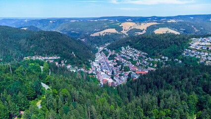 Fototapeta premium View of Triberg, a city in the Black Forest region of Baden-Wurttemberg, Germany