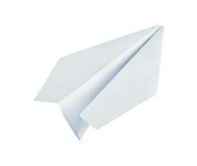 white paper plane isolated element