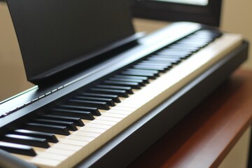Fototapeta na wymiar Black piano keyboard