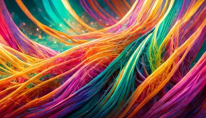 Abstract Colorful Cables Background Art Illustration