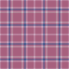 Plaid seamless pattern in red. Check fabric texture. Vector textile print.