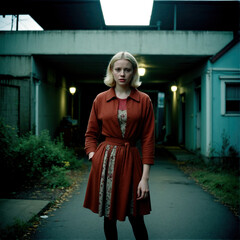 analog portrait of a woman in a dress