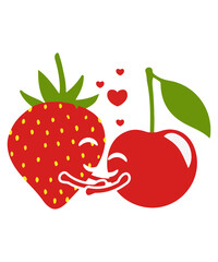 Erdbeere und Kirsche sind Verliebt