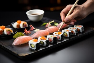 Japanese food plate, sushi
