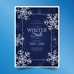 Fototapeta na wymiar realistic winter sale poster template design vector illustration