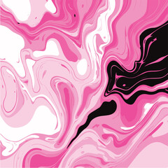 Ink wave paint composition, splash seamless pattern, white, pink and black, swirl, extraordinary, exciting touching. Vector art illustration design.