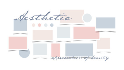 Vector photo collage template moodboard pictures grids vector illustration