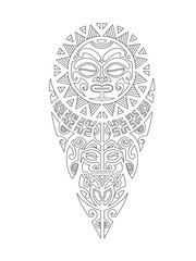 Maori Sleeve Tribal Tattoo Stencil