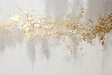 Metallic gold paint on a textured white surface background