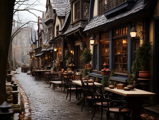 Naklejka premium Winter street