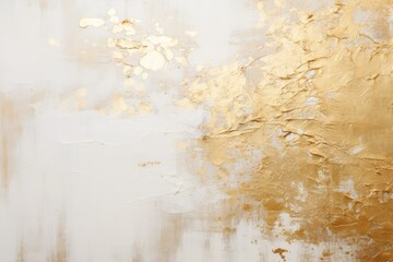 Metallic gold paint on a textured white surface background