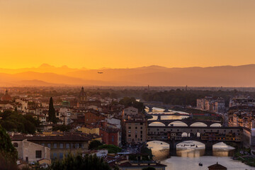View of Florence during sunset 