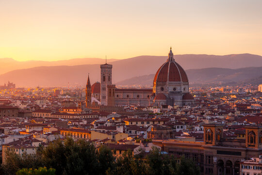 View of Florence during sunset 